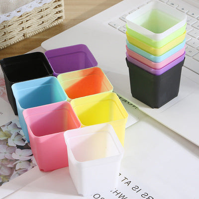 Small Black Square Color Pots and Mini Flower Pots