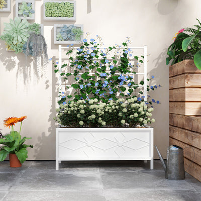 Outdoor Planter Box Galvanized Raised Garden Bed
