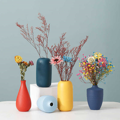 European Flower Arrangement Plant Pots Solid Color Ceramic Vases