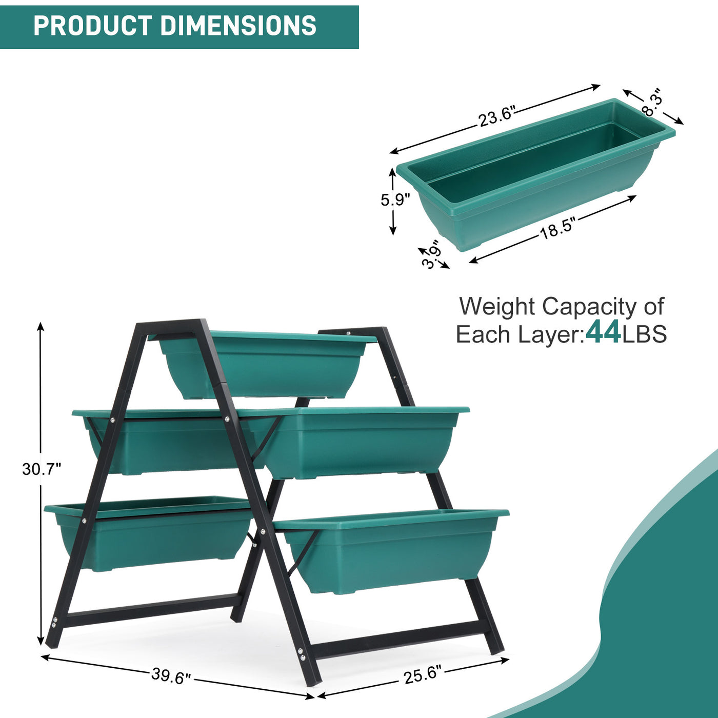 Floors Trapezoidal Green PE Flower Pot Planting Pots