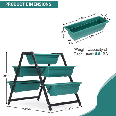 Floors Trapezoidal Green PE Flower Pot Planting Pots