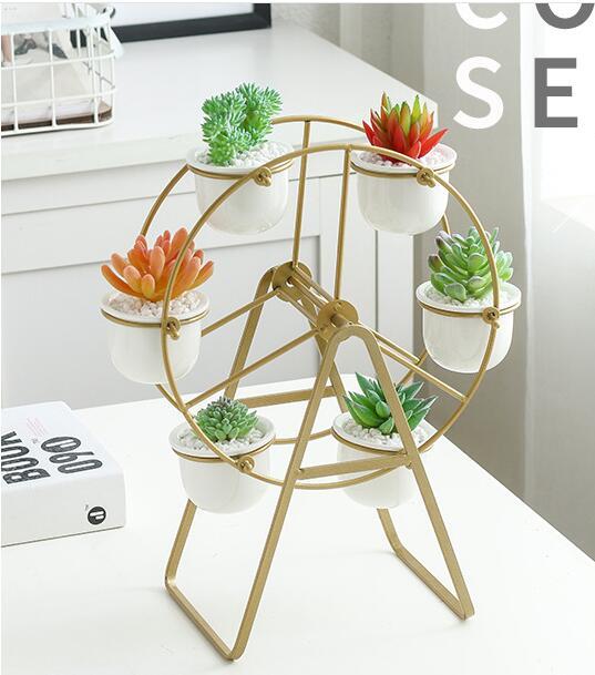 Ferris Wheel Stand Cement Succulent Plant Pots