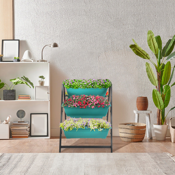 Floors Trapezoidal Green PE Flower Pot Planting Pots