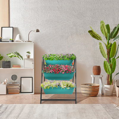 Floors Trapezoidal Green PE Flower Pot Planting Pots