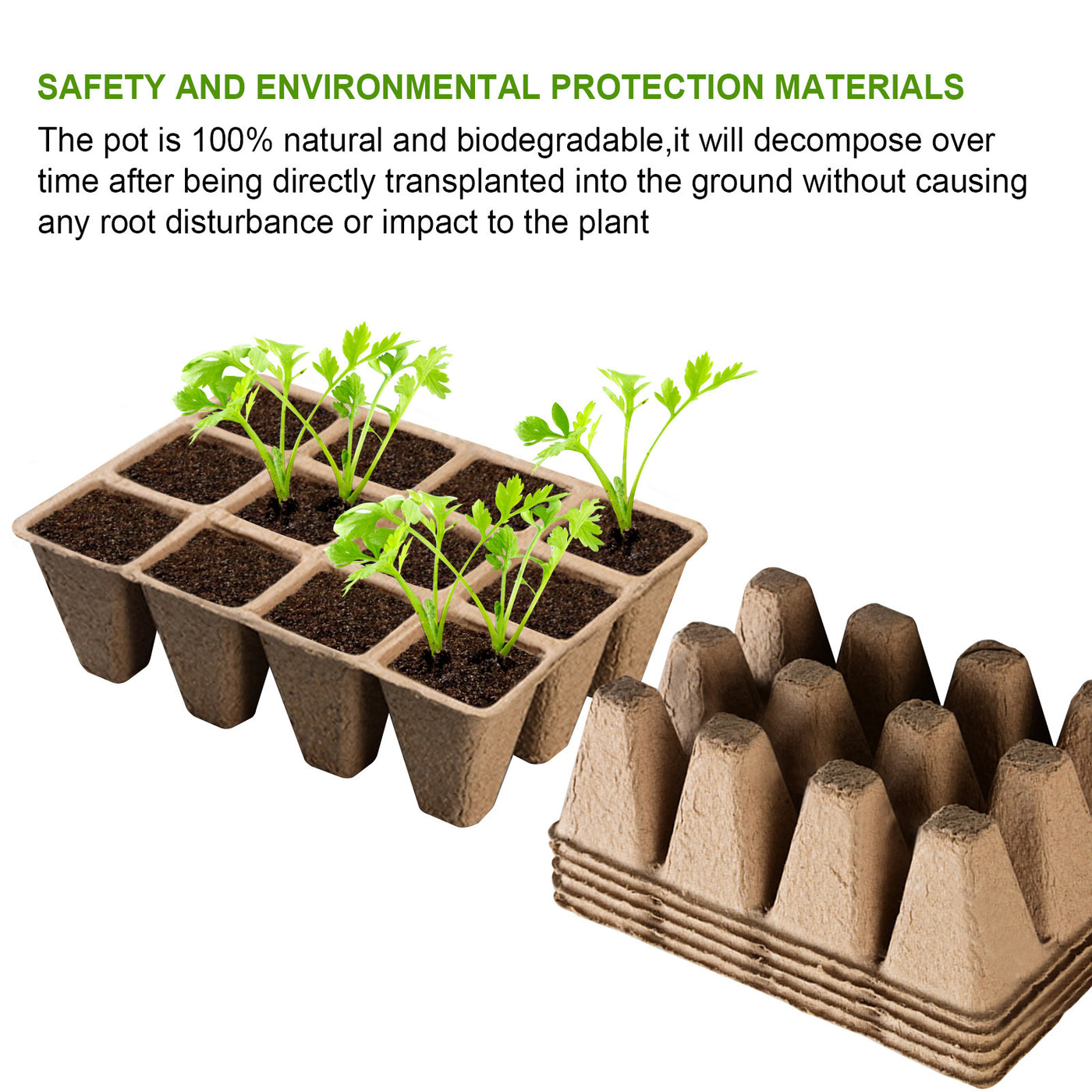 Biodegradable Eco Friendly Pulp Seedling Nursery Pots