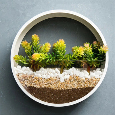 Round Iron Wall Vase Hanging Basket Flower Pot
