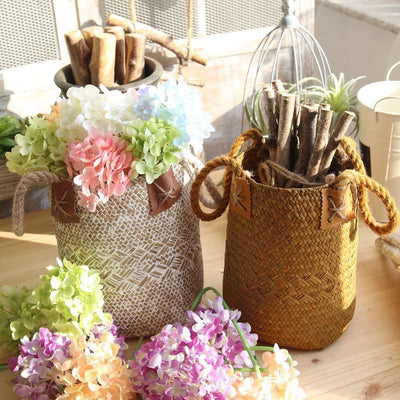 Rural Style Natural Straw Woven Flower Pots