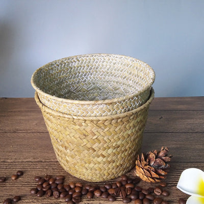 Outdoor Sundries Storage Straw Green Plant Pots