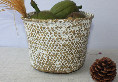 Outdoor Sundries Storage Straw Green Plant Pots