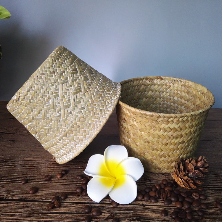 Outdoor Sundries Storage Straw Green Plant Pots