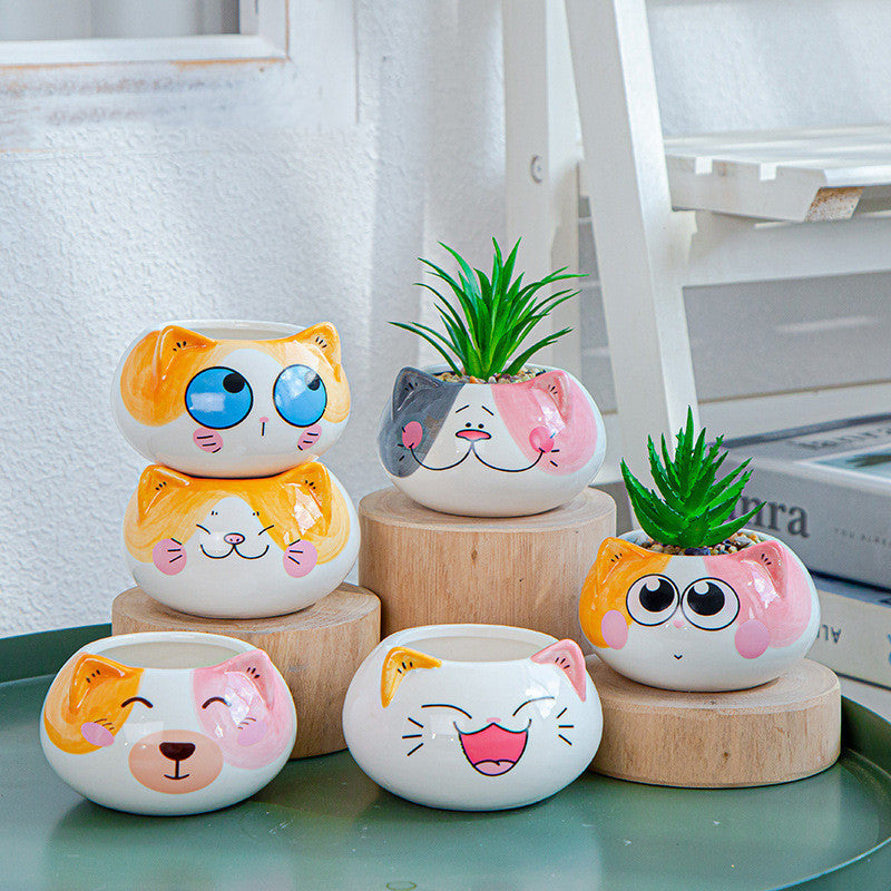 Mini Flower Pot Animal Ceramics Plant Pots Cartoon