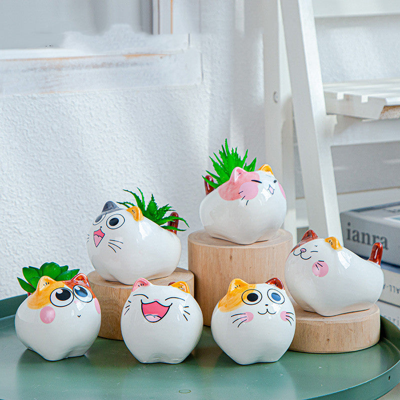 Mini Flower Pot Animal Ceramics Plant Pots Cartoon