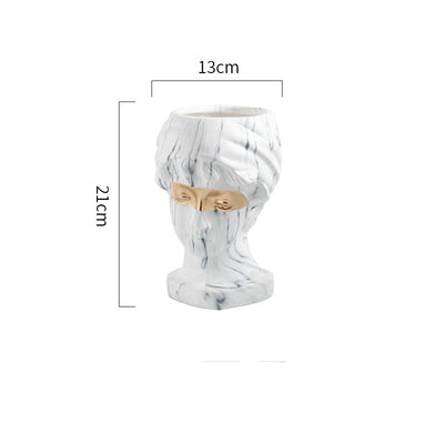 Succulent Head Vase Decoration Ceramic Planter Pot