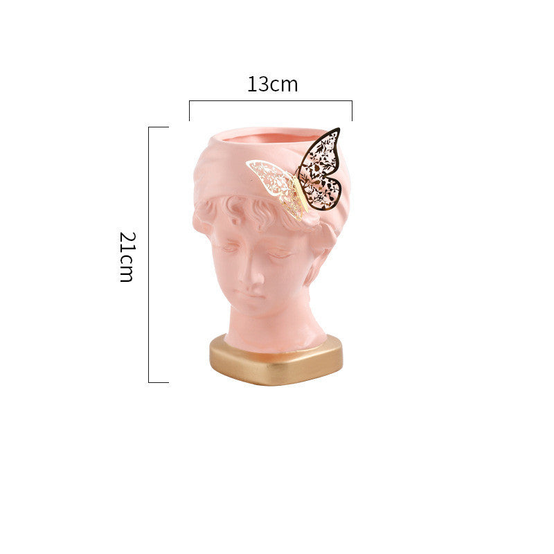 Succulent Head Vase Decoration Ceramic Planter Pot
