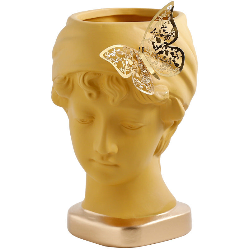 Succulent Head Vase Decoration Ceramic Planter Pot