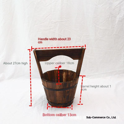 Carbonization Anti Corrosion Wooden Succulent Flower Pots