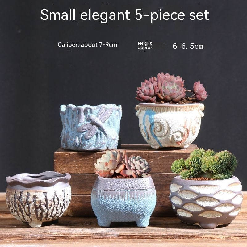 Flower Pot Breathable Stoneware Basin