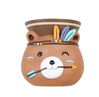 Succulent Pots Cartoon Animal Shape Resin Indoor Flower Pots For Home Decor