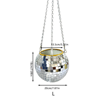 Planter Hanging Mirror Spherical Plastic Flowerpot