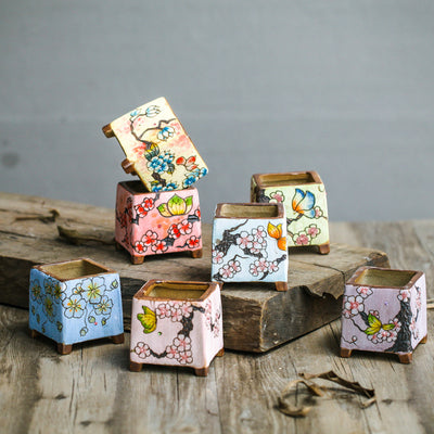 Ceramic Pots Square Potted Painted