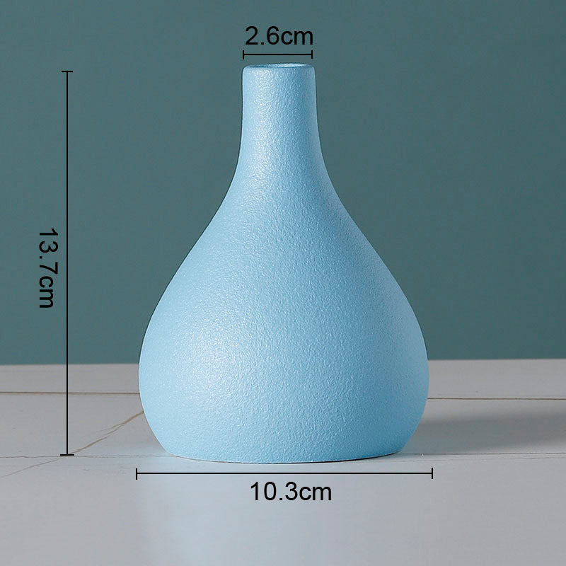 European Flower Arrangement Plant Pots Solid Color Ceramic Vases
