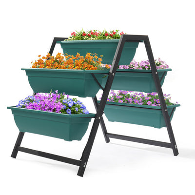 Floors Trapezoidal Green PE Flower Pot Planting Pots