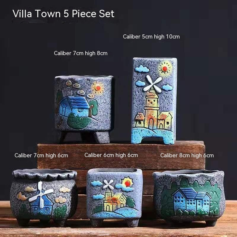 Flower Pot Breathable Stoneware Basin