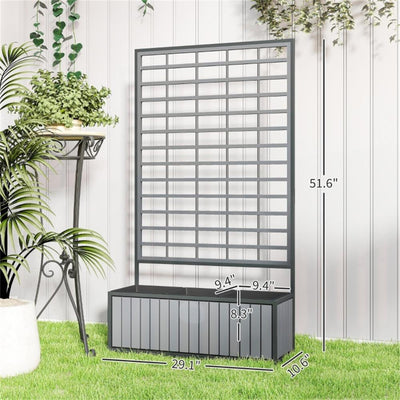 Wooden Raised Garden Bed With Trellis