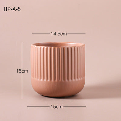 Ceramic Flower Pots Earth Color Green Plant Potted Plants