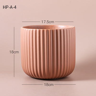 Ceramic Flower Pots Earth Color Green Plant Potted Plants