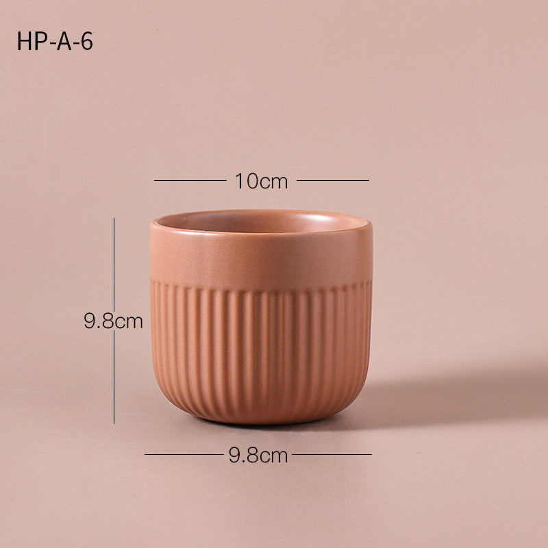 Ceramic Flower Pots Earth Color Green Plant Potted Plants