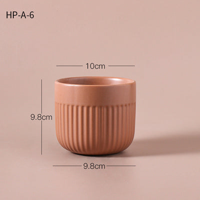 Ceramic Flower Pots Earth Color Green Plant Potted Plants