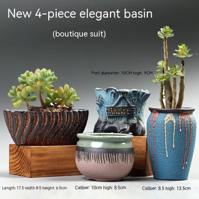 Flower Pot Breathable Stoneware Basin