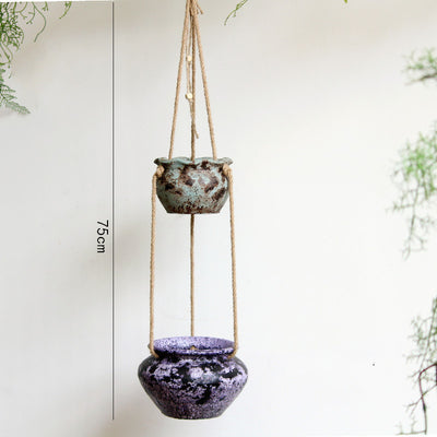 Underful Hanging Stoneware Flower Pots