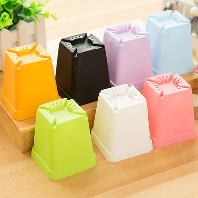 9798 Mini colorful small pots wholesale plastic pots of potted plants with fleshy desktop tray