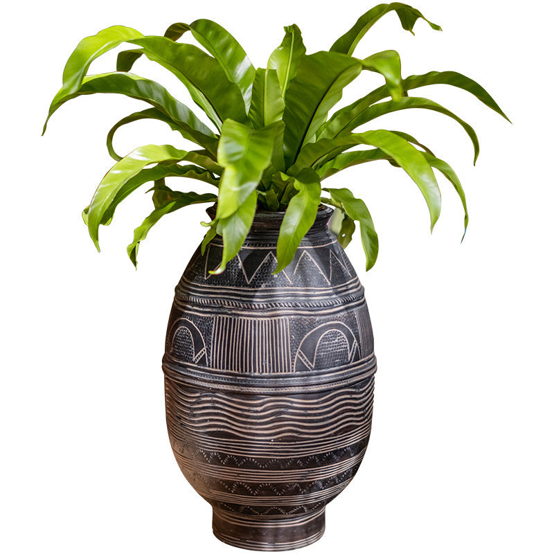 Cement Decorative Art Ancient Flower Pot