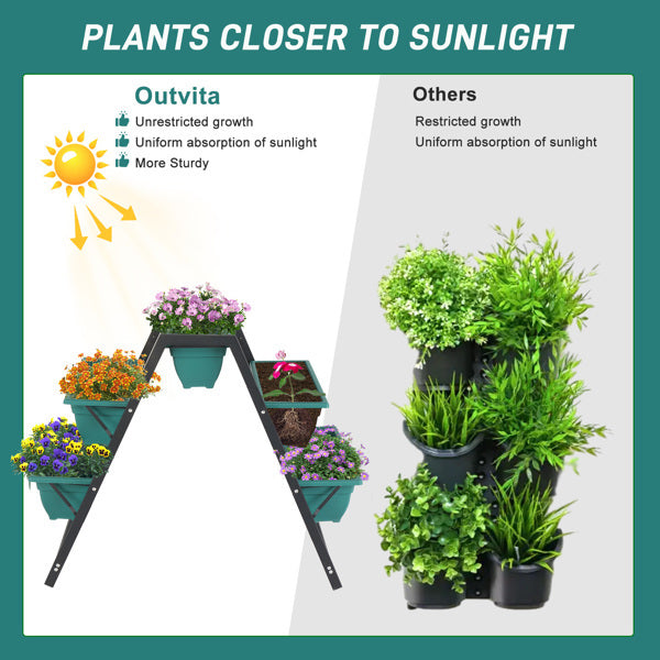Floors Trapezoidal Green PE Flower Pot Planting Pots