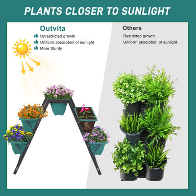 Floors Trapezoidal Green PE Flower Pot Planting Pots