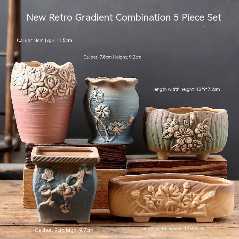 Flower Pot Breathable Stoneware Basin