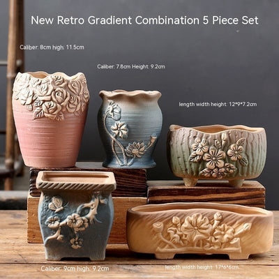 Flower Pot Breathable Stoneware Basin