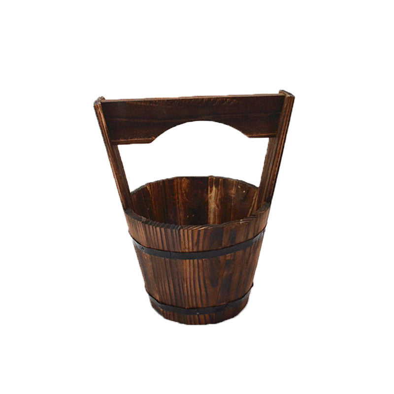 Carbonization Anti Corrosion Wooden Succulent Flower Pots