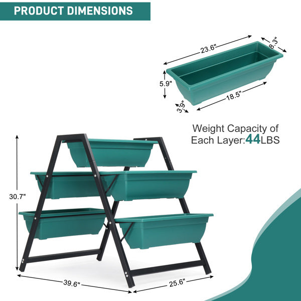 Floors Trapezoidal Green PE Flower Pot Planting Pots