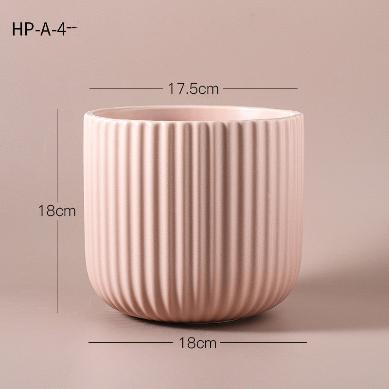 Ceramic Flower Pots Earth Color Green Plant Potted Plants
