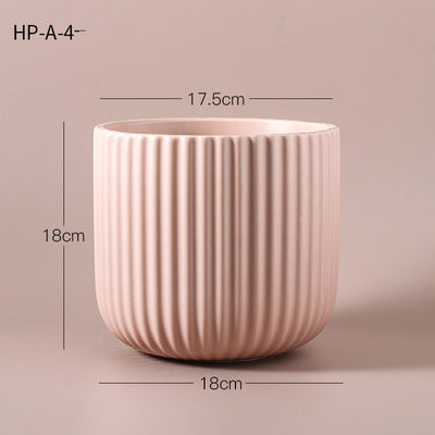 Ceramic Flower Pots Earth Color Green Plant Potted Plants