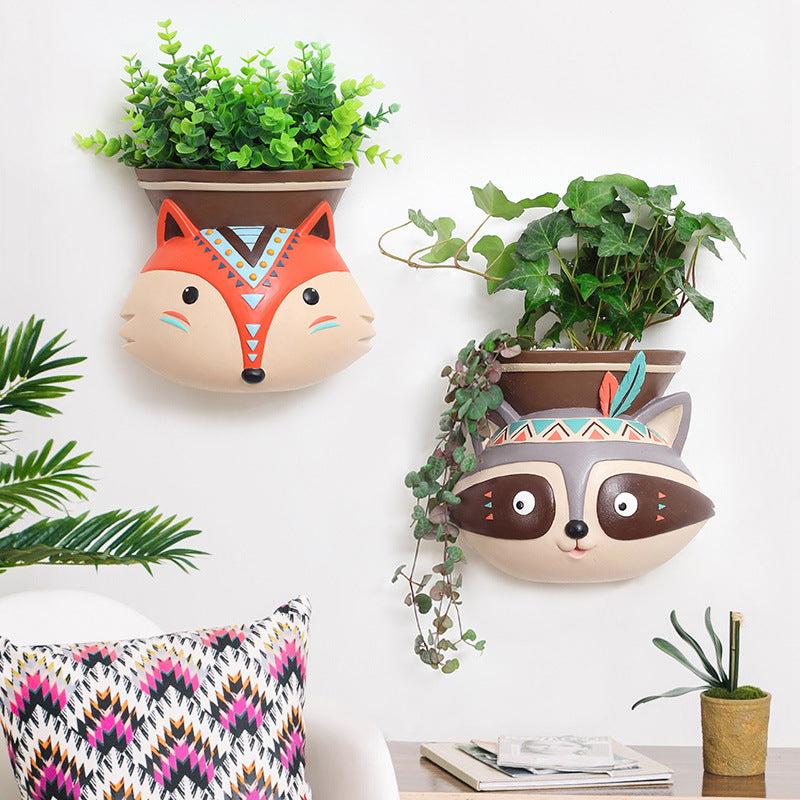 Succulent Pots Cartoon Animal Shape Resin Indoor Flower Pots For Home Decor