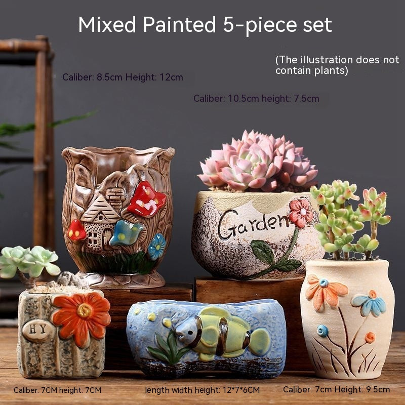 Flower Pot Breathable Stoneware Basin