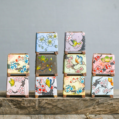 Ceramic Pots Square Potted Painted