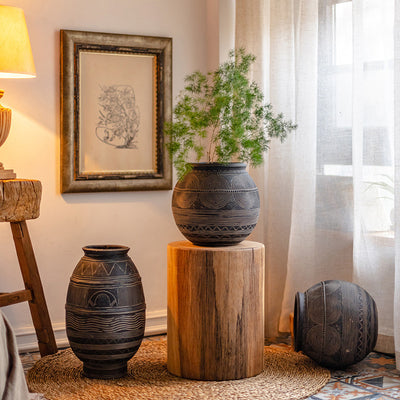 Cement Decorative Art Ancient Flower Pot