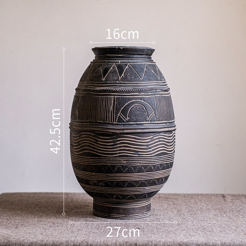 Cement Decorative Art Ancient Flower Pot