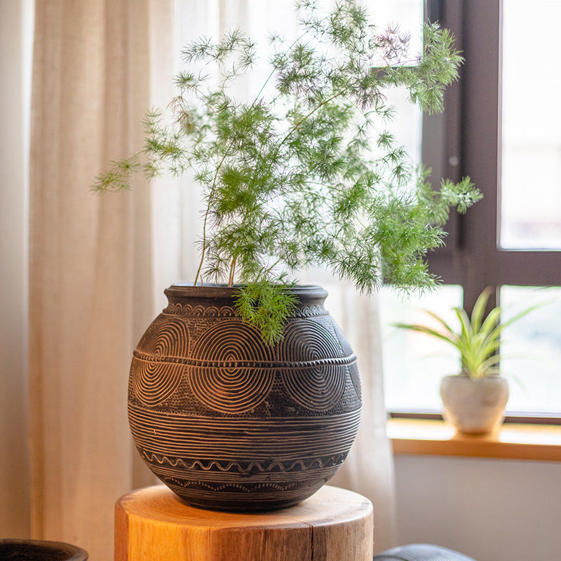 Cement Decorative Art Ancient Flower Pot